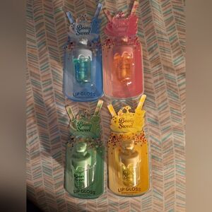 Lip Gloss Set - Blue, Pink, Green, Yellow